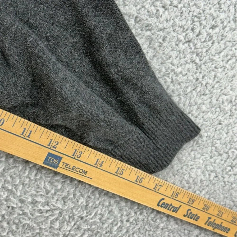 Lands End Sweater Mens L Gray‎ 100% Cotton Pullover V-Neck Casual Long Sleeve